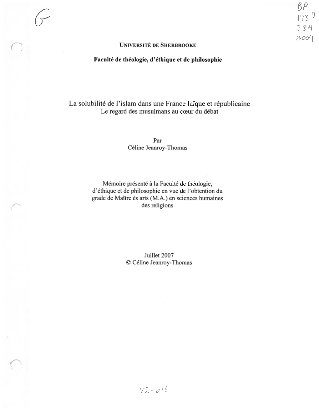 La Solubilité De L'islam Dans Une France Laïque Et Républicaine Le