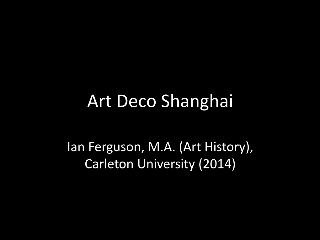 Art Deco Shanghai