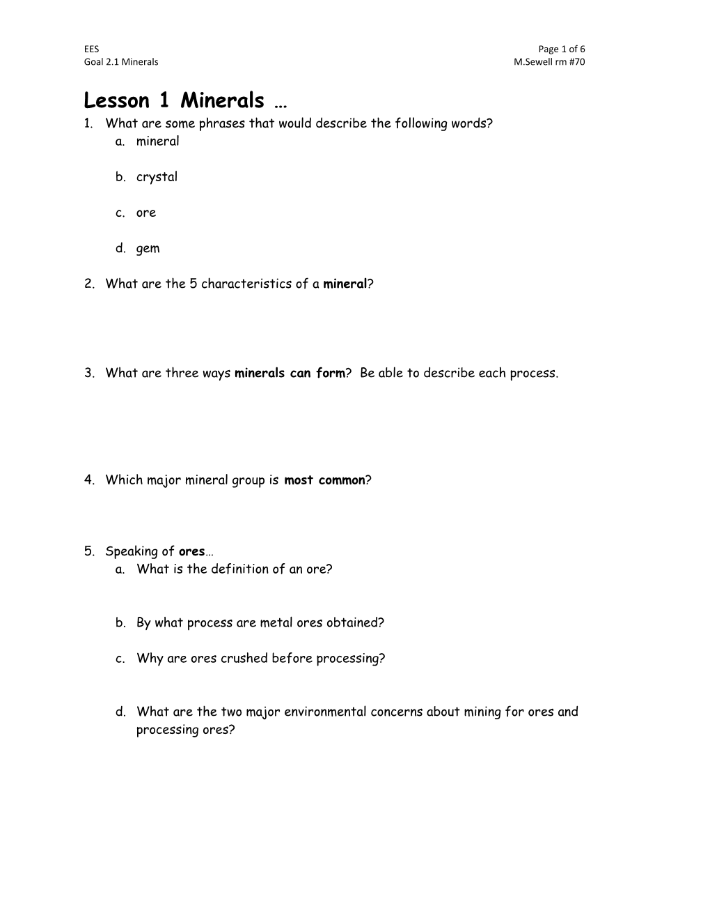 Ch 4-6 Earth S Materials