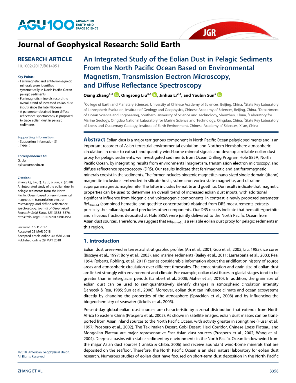 An Integrated Study of the Eolian Dust in Pelagic Sediments from The