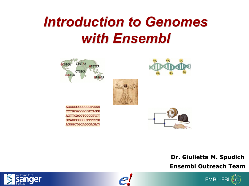 Introduction to Genomes with Ensembl