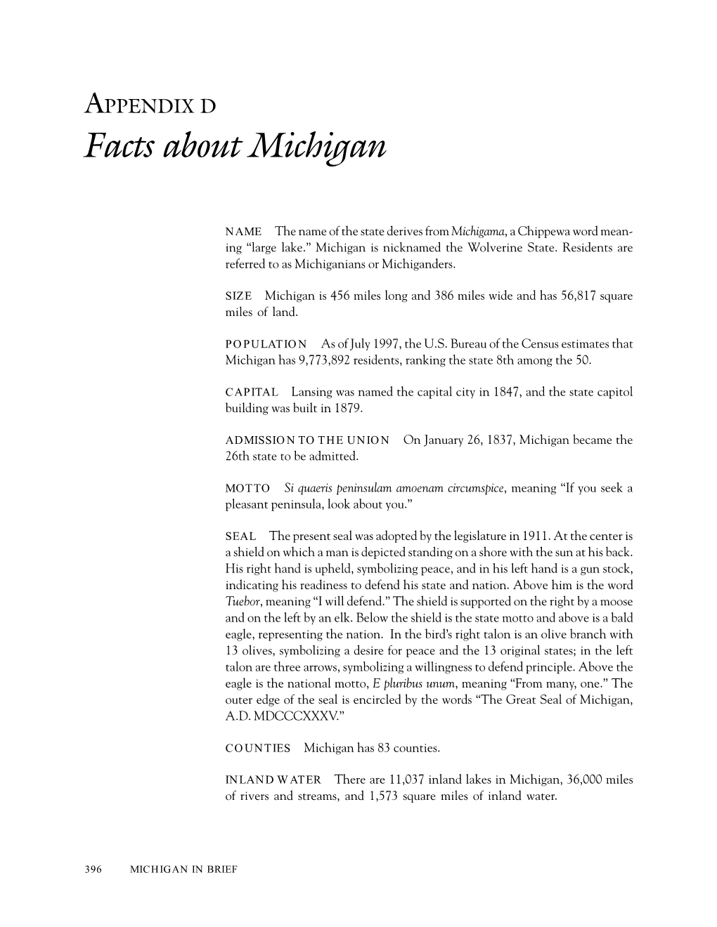 Facts About Michigan