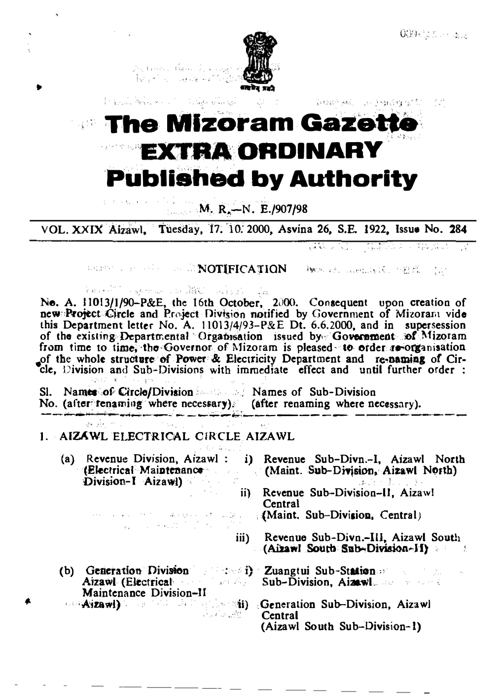 The Nllzoram Gazette EXTRA ORDINARY