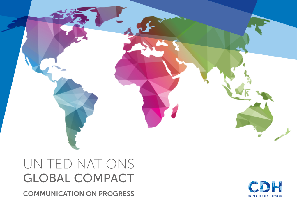 United Nations Global Compact Communication on Progress Statement of Continued Support 1 by the Chief Executive Officer
