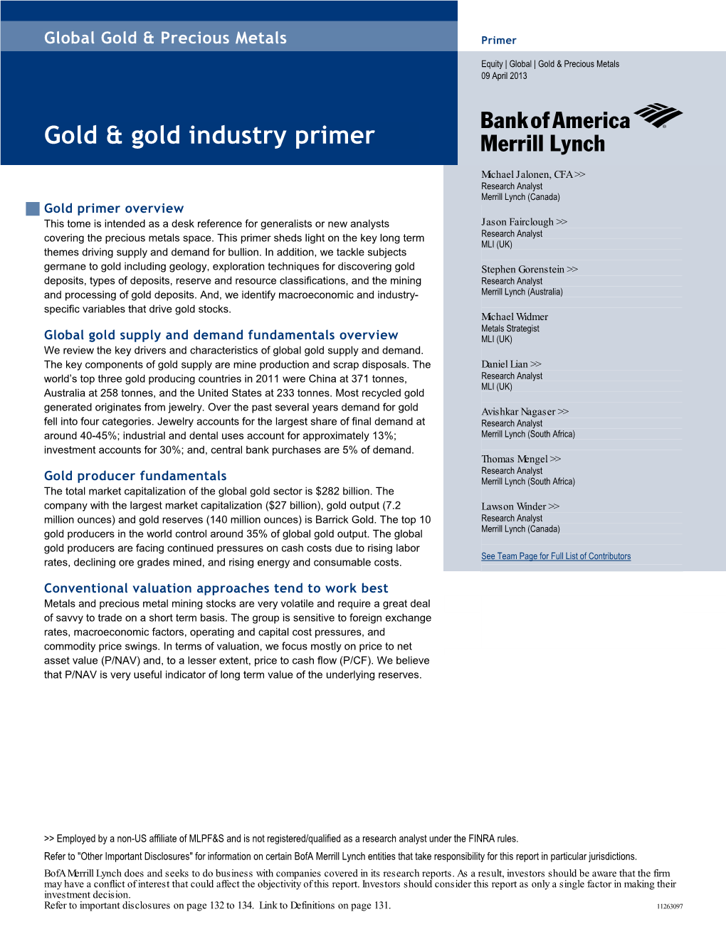 Global Gold & Precious Metals