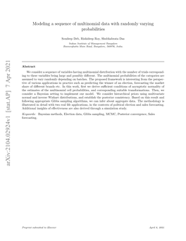 Modeling a Sequence of Multinomial Data with Randomly Varying