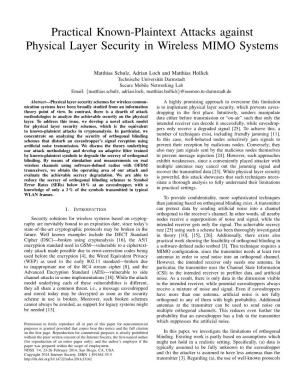 Practical Known-Plaintext Attacks Against Physical Layer Security in Wireless MIMO Systems