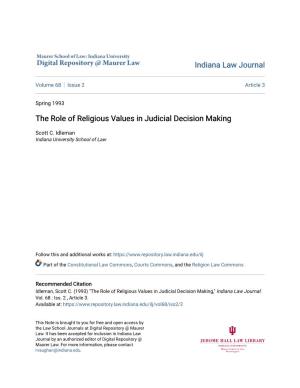 The Role of Religious Values in Judicial Decision Making