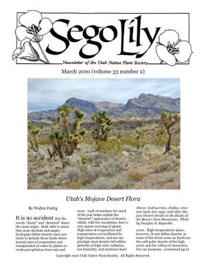 Utah's Mojave Desert Flora