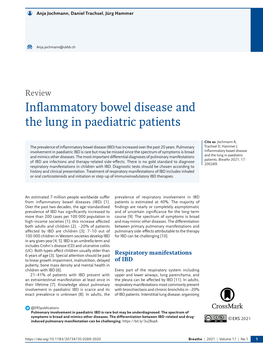 Inflammatory Bowel Disease and the Lung in Paediatric Patients
