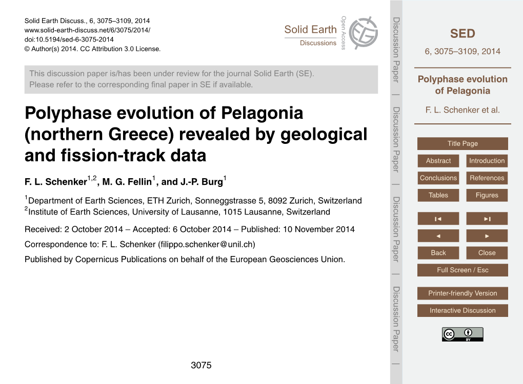 Polyphase Evolution of Pelagonia F