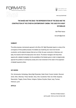 The Naked and the Dead: the Representation of the Dead and the Construction of the Other in Contemporary Cinema: the Case of M