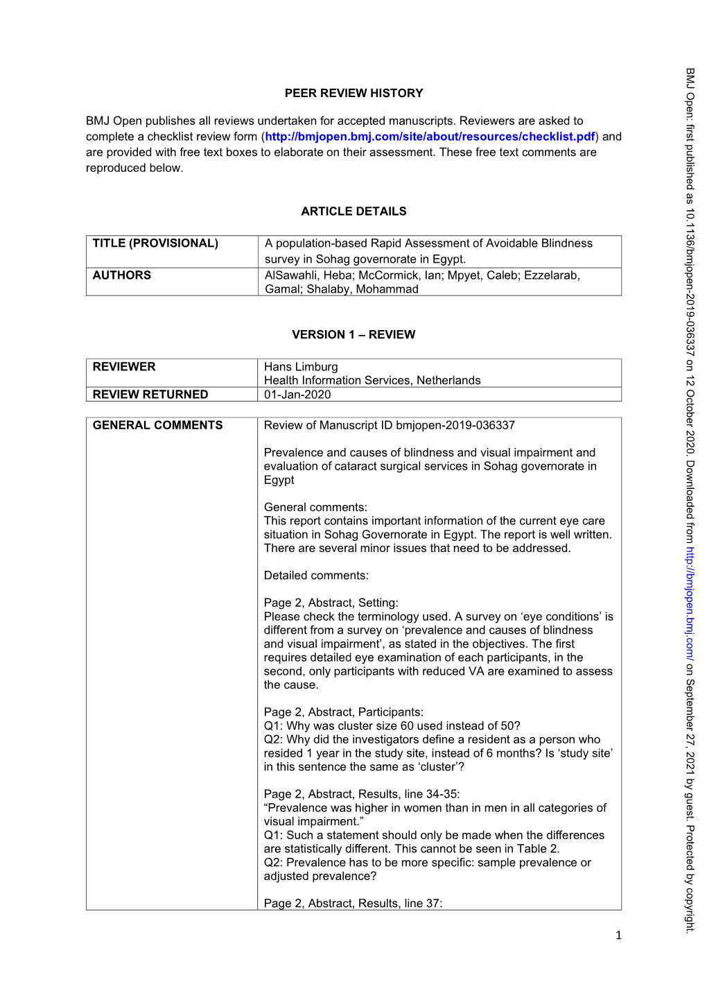 Population-Based Rapid Assessment of Avoidable Blindness Survey in Sohag Governorate in Egypt