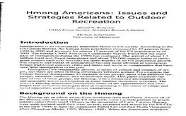 Hmong Americans: Issues and Strategies Related to Outdoor Recreation