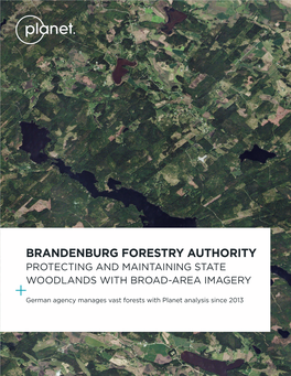 Brandenburg Forestry Authority Protecting and Maintaining State Woodlands with Broad-Area Imagery