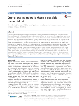 Stroke and Migraine Is There a Possible Comorbidity?