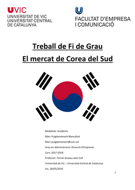 Treball De Fi De Grau El Mercat De Corea Del Sud