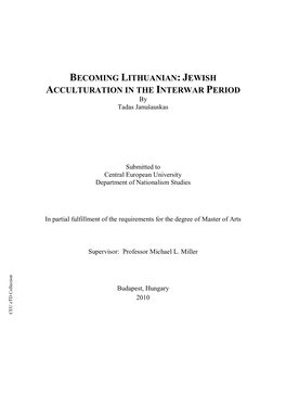 Becoming Lithuanian: Jewish