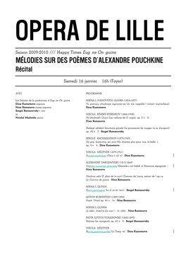 Mélodies Sur Des Poèmes D'alexandre Pouchkine