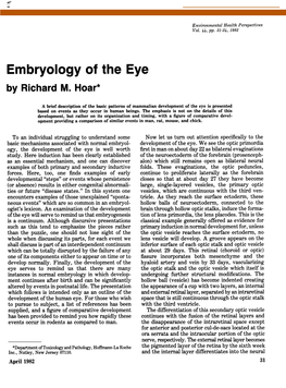 Embryology of the Eye by Richard M