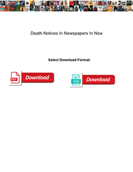 Death Notices in Newspapers in Nsw