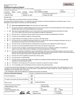 Form 496, Auditing Procedures Report