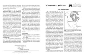 Minnesota at a Glance Minnesota but Also Around the World, As Well As Crushed Rock Earth's Crust