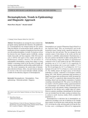 Dermatophytosis, Trends in Epidemiology and Diagnostic Approach