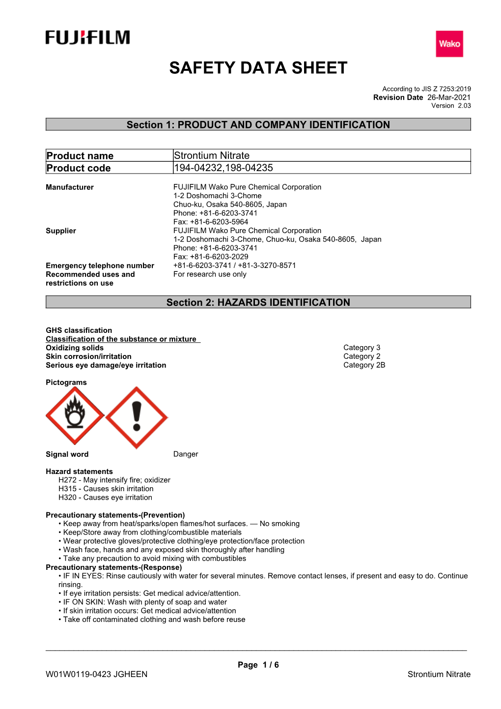 Safety Data Sheet