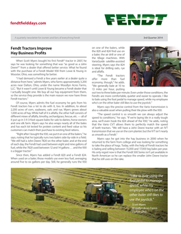 Fendtfielddays.Com Fendt Tractors Improve Hay Business Profits