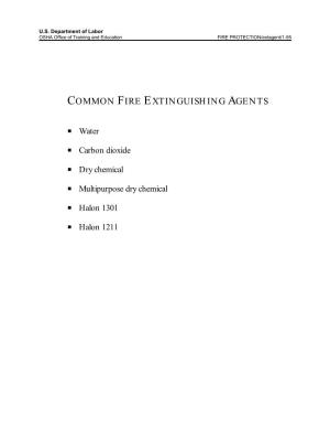 Common Fire Extinguishing Agents