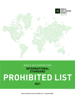 Prohibited List 2021