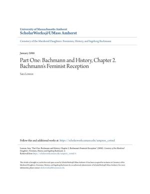 Bachmann and History, Chapter 2. Bachmann's Feminist Reception Sara Lennox