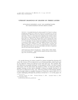 UPRIGHT DRAWINGS of GRAPHS on THREE LAYERS 1. Introduction