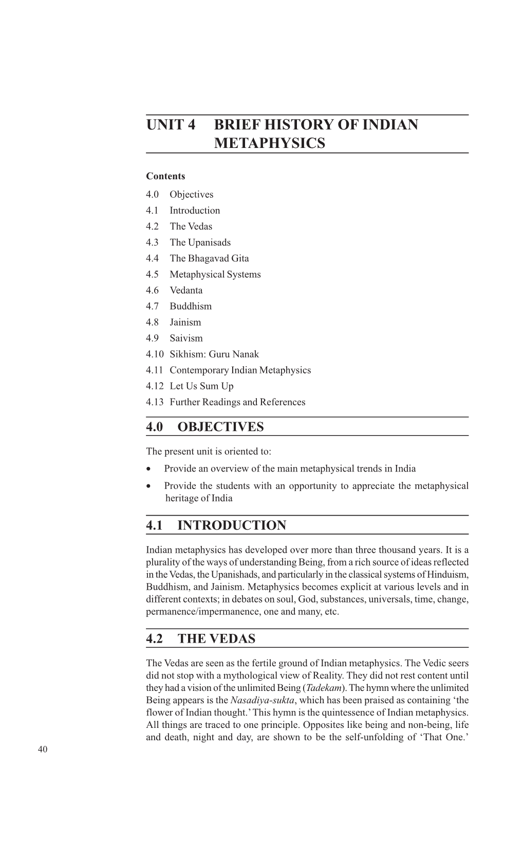 Unit 4 Brief History of Indian Metaphysics