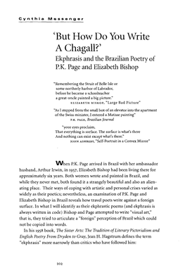 'But How Do You Write a Chagall?' Ekphrasis and the Brazilian Poetry of P.K