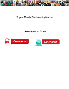 Toyota Mazda Plant Job Application