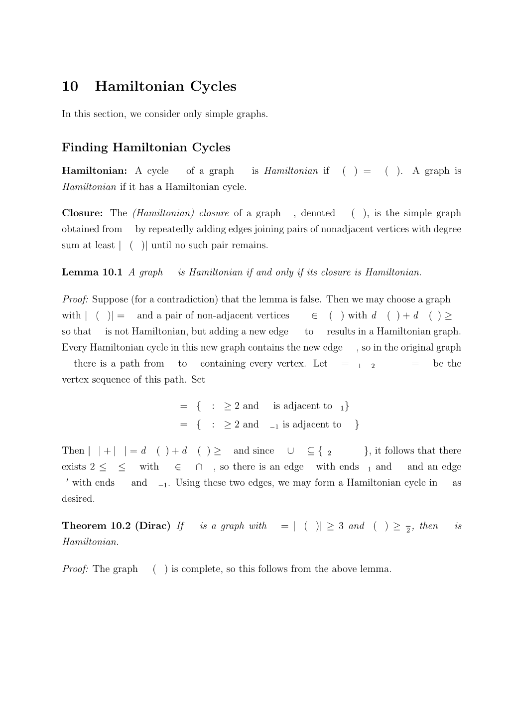 10 Hamiltonian Cycles