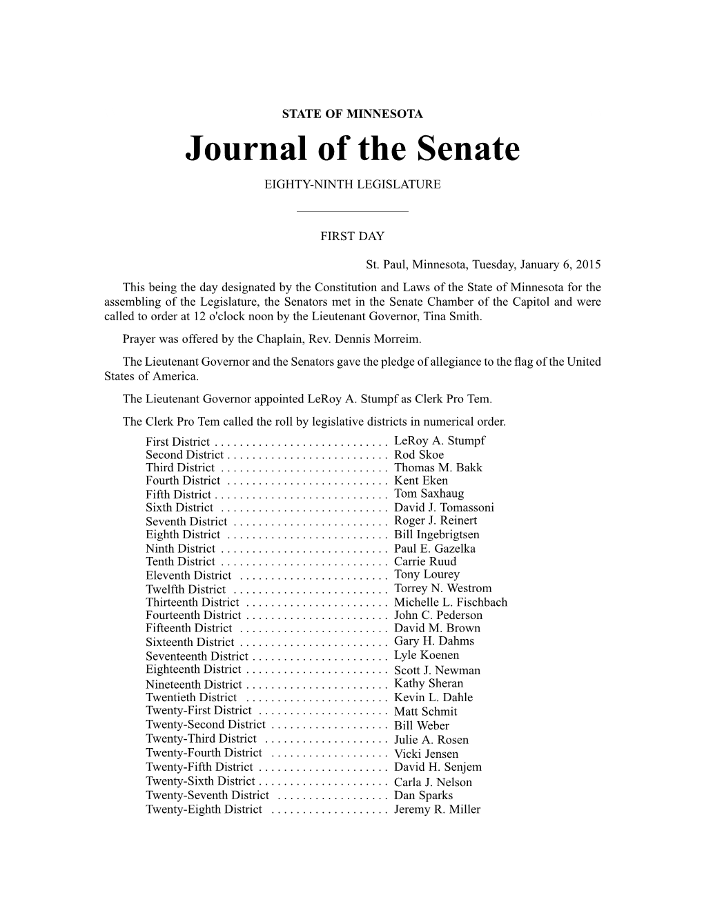 Journal of the Senate EIGHTY-NINTH LEGISLATURE