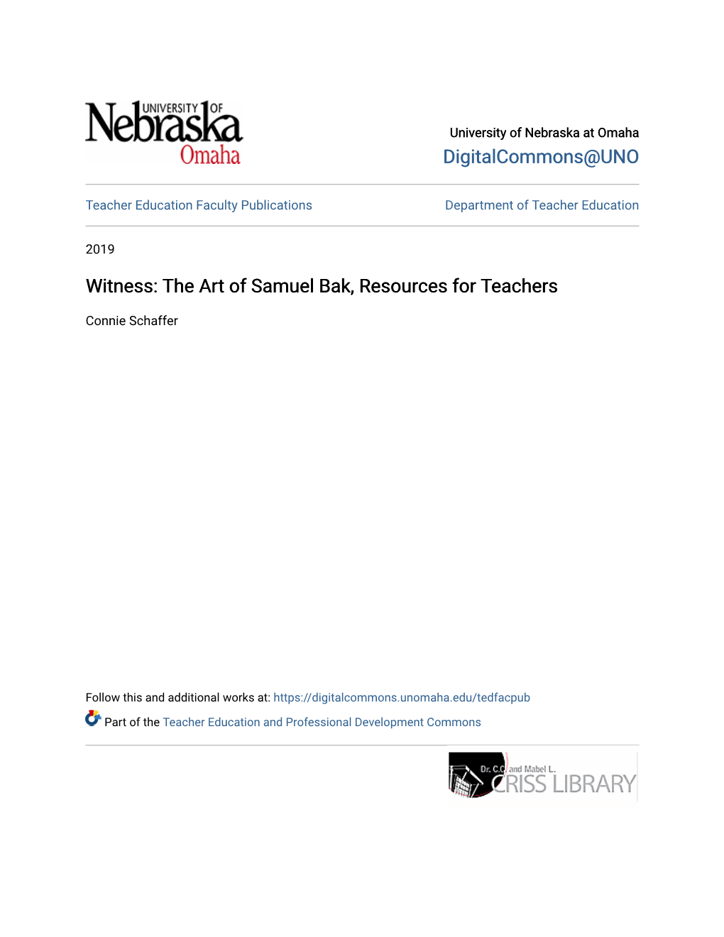 Witness: the Art of Samuel Bak, Resources for Teachers