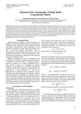 Quantum State Tomography of Single Qubit Using Density Matrix