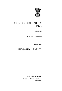 Migration Tables, Part II-D, Series-25, Chandigarh
