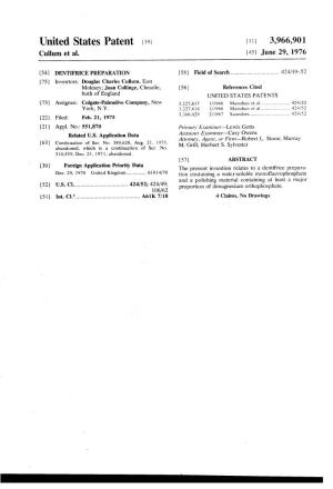United States Patent 19 | 1 || 3,966,901 Cullum Et Al