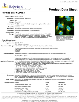 Product Data Sheet Purified Anti-NUP153