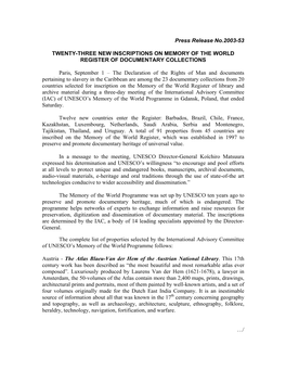 Press Release No.2003-53