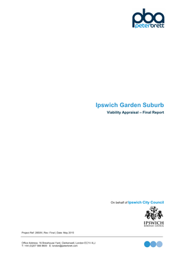 Ipswich Garden Suburb Viability Appraisal – Final Report