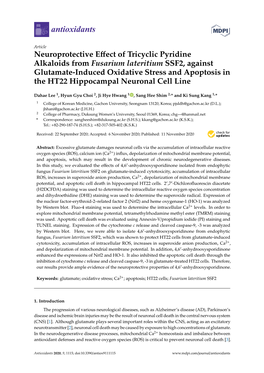 Neuroprotective Effect of Tricyclic Pyridine Alkaloids from Fusarium Lateritium SSF2, Against Glutamate-Induced Oxidative Stress