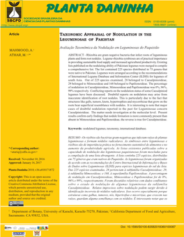 Taxonomic Appraisal of Nodulation in the Leguminosae of Pakistan