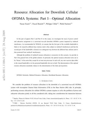 Resource Allocation for Downlink Cellular OFDMA Systems: Technical Report, May 2009