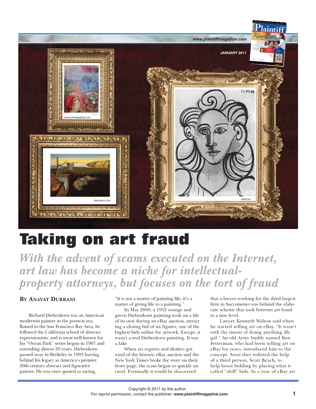 Taking on Art Fraud